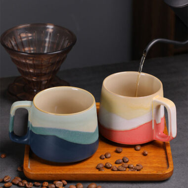 Vintage gradient color ceramic cups and mugs for home use