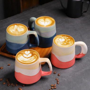 Vintage gradient color ceramic cups and mugs for home use