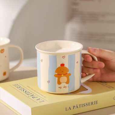 Cute cartoon puppy ceramic mugs crockery for coffee