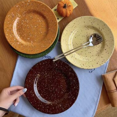 Color splash minimalist ceramic plates & dishes crockery