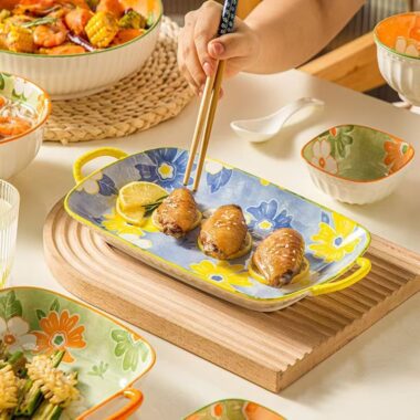 Elegant creative floral dinner sets ceramic crockery