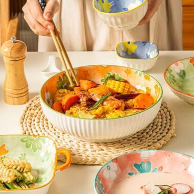 Elegant creative floral dinner sets ceramic crockery