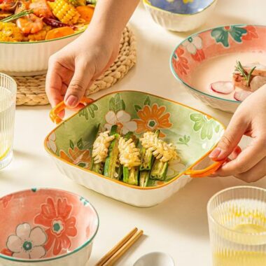 Elegant creative floral dinner sets ceramic crockery