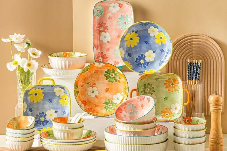 Elegant creative floral dinner sets ceramic crockery