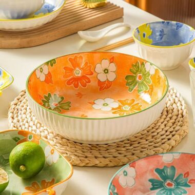 Elegant creative floral dinner sets ceramic crockery