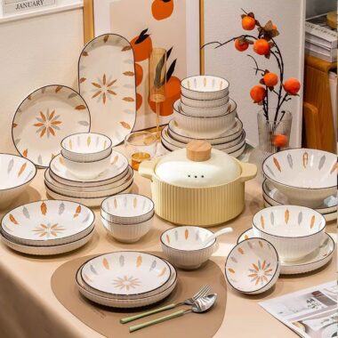 Creative multi-size ceramic dinner sets crockery for homes