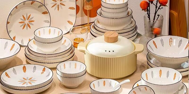 Creative multi-size ceramic dinner sets crockery for homes