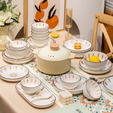Creative multi-size ceramic dinner sets crockery for homes