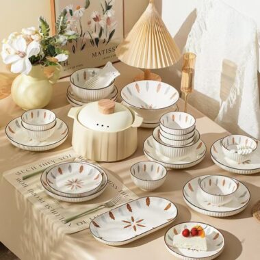 Creative multi-size ceramic dinner sets crockery for homes