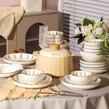 Creative multi-size ceramic dinner sets crockery for homes