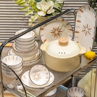 Creative multi-size ceramic dinner sets crockery for homes