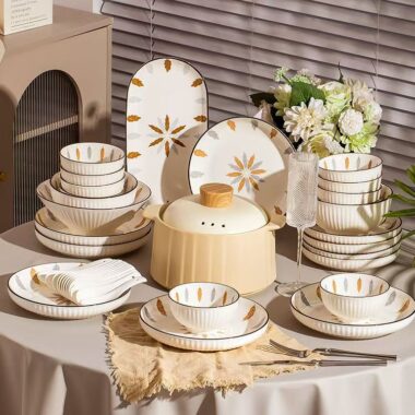 Creative multi-size ceramic dinner sets crockery for homes
