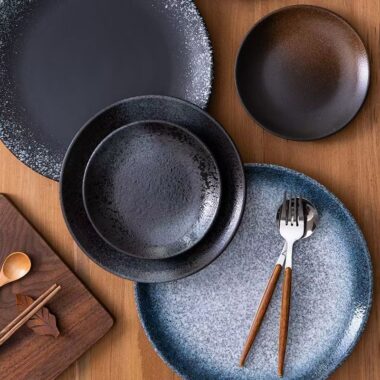 Creative round ceramic plates and dishes crockery