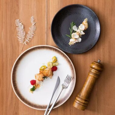 Creative round ceramic plates and dishes crockery
