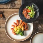 Creative round ceramic plates and dishes crockery