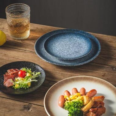 Creative round ceramic plates and dishes crockery