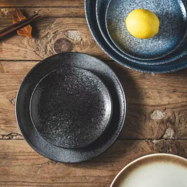 Creative round ceramic plates and dishes crockery