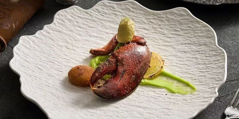 Stone-texture irregular ceramic plates & dishes crockery