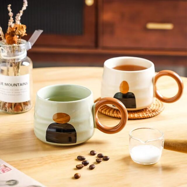 Creative vintage ceramic office coffee mugs crockery