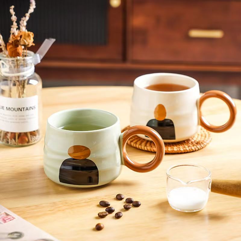 Creative vintage ceramic office coffee mugs crockery