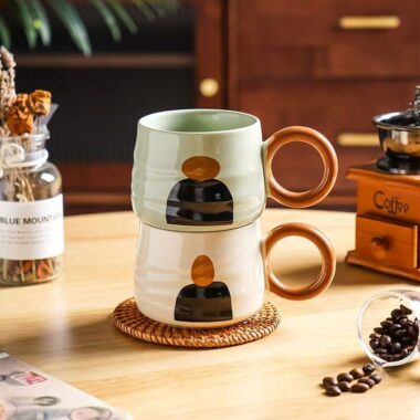 Creative vintage ceramic office coffee mugs crockery