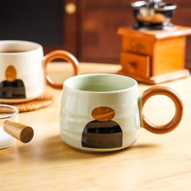 Creative vintage ceramic office coffee mugs crockery