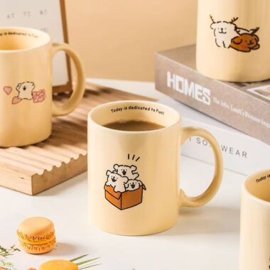 Cute cartoon ceramic cups & mugs crockery for home