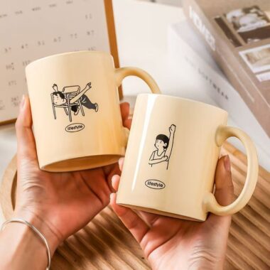 Cute cartoon ceramic cups & mugs crockery for home