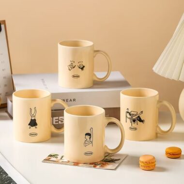 Cute cartoon ceramic cups & mugs crockery for home