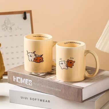 Cute cartoon ceramic cups & mugs crockery for home