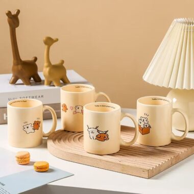Cute cartoon ceramic cups & mugs crockery for home