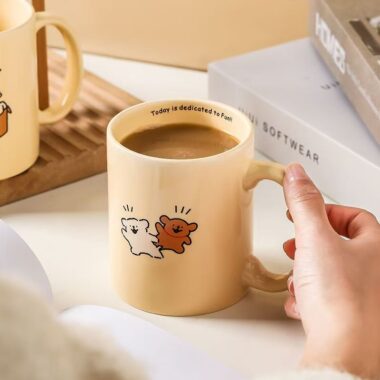 Cute cartoon ceramic cups & mugs crockery for home