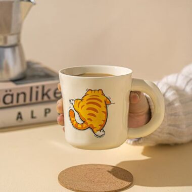 Cute cat cartoon ceramic home mugs crockery