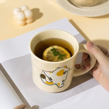 Cute cat cartoon ceramic home mugs crockery