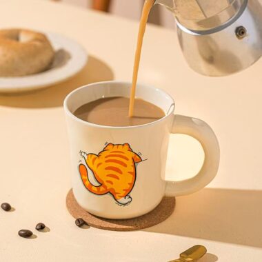 Cute cat cartoon ceramic home mugs crockery