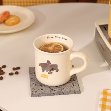 Cute dog cartoon ceramic cups & mugs crockery