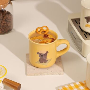 Cute dog cartoon ceramic cups & mugs crockery