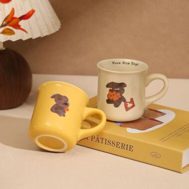 Cute dog cartoon ceramic cups & mugs crockery