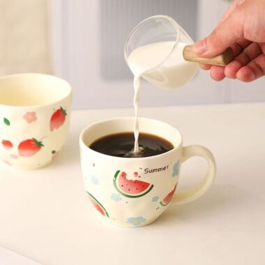 Large-capacity cute fruit ceramic mugs crockery