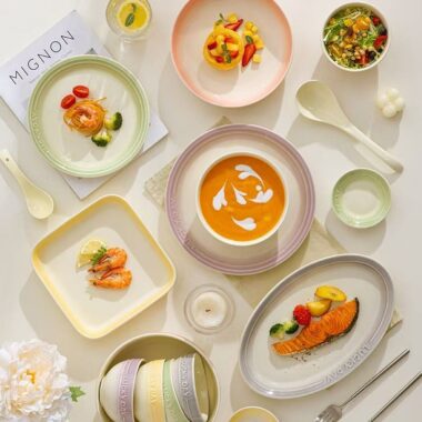 Cute gradient ceramic dinner sets crockery for home