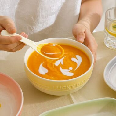 Cute gradient ceramic dinner sets crockery for home