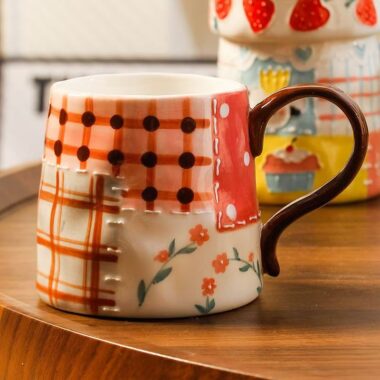 Hand-painted cute breakfast coffee ceramic mugs crockery
