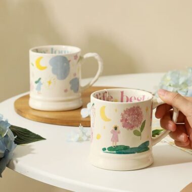 Cute large-capacity home ceramic mugs crockery