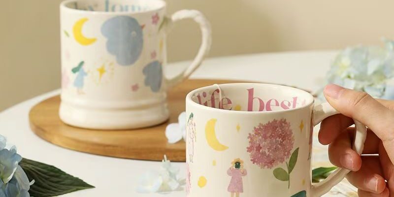 Cute large-capacity home ceramic mugs crockery