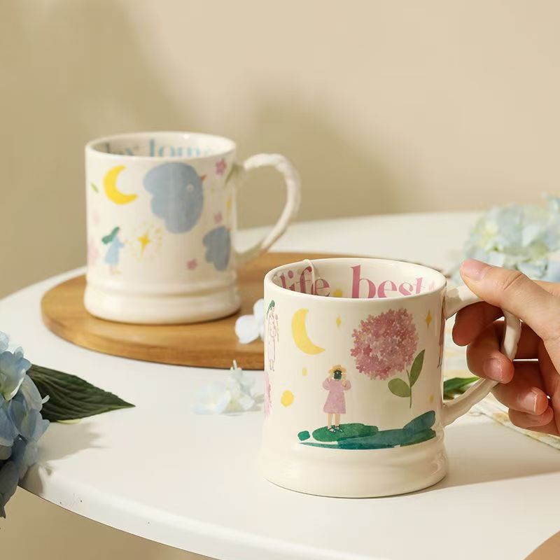 Cute large-capacity home ceramic mugs crockery