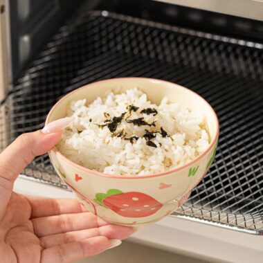 Cute underglaze fruit-pattern ceramic bowls crockery