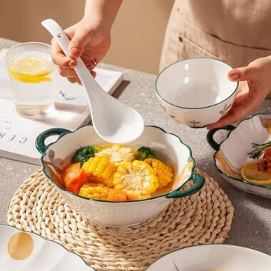 Elegant European-style ceramic dinner sets crockery for home