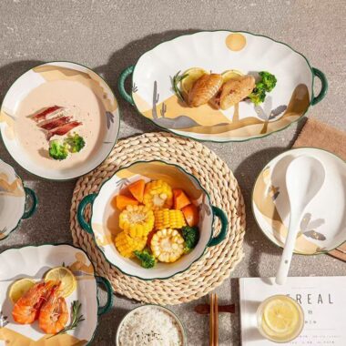 Elegant European-style ceramic dinner sets crockery for home