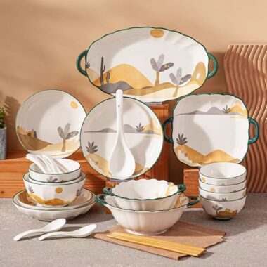 Elegant European-style ceramic dinner sets crockery for home