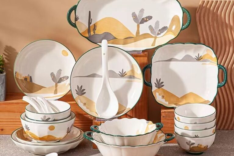 Elegant European-style ceramic dinner sets crockery for home